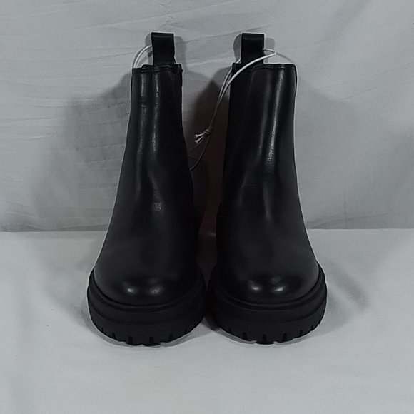 Women's Steve Madden Chelsea Leather Pull-On Boot-Black-Various Sizes-NWT - Picture 2 of 7